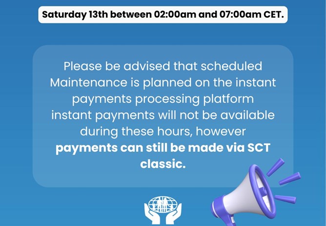 SEPA Instant Payment's Scheduled maintenance
